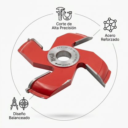 Industrial milling cutter for doors — Infografia de Caracteristicas | Generated by Modelize