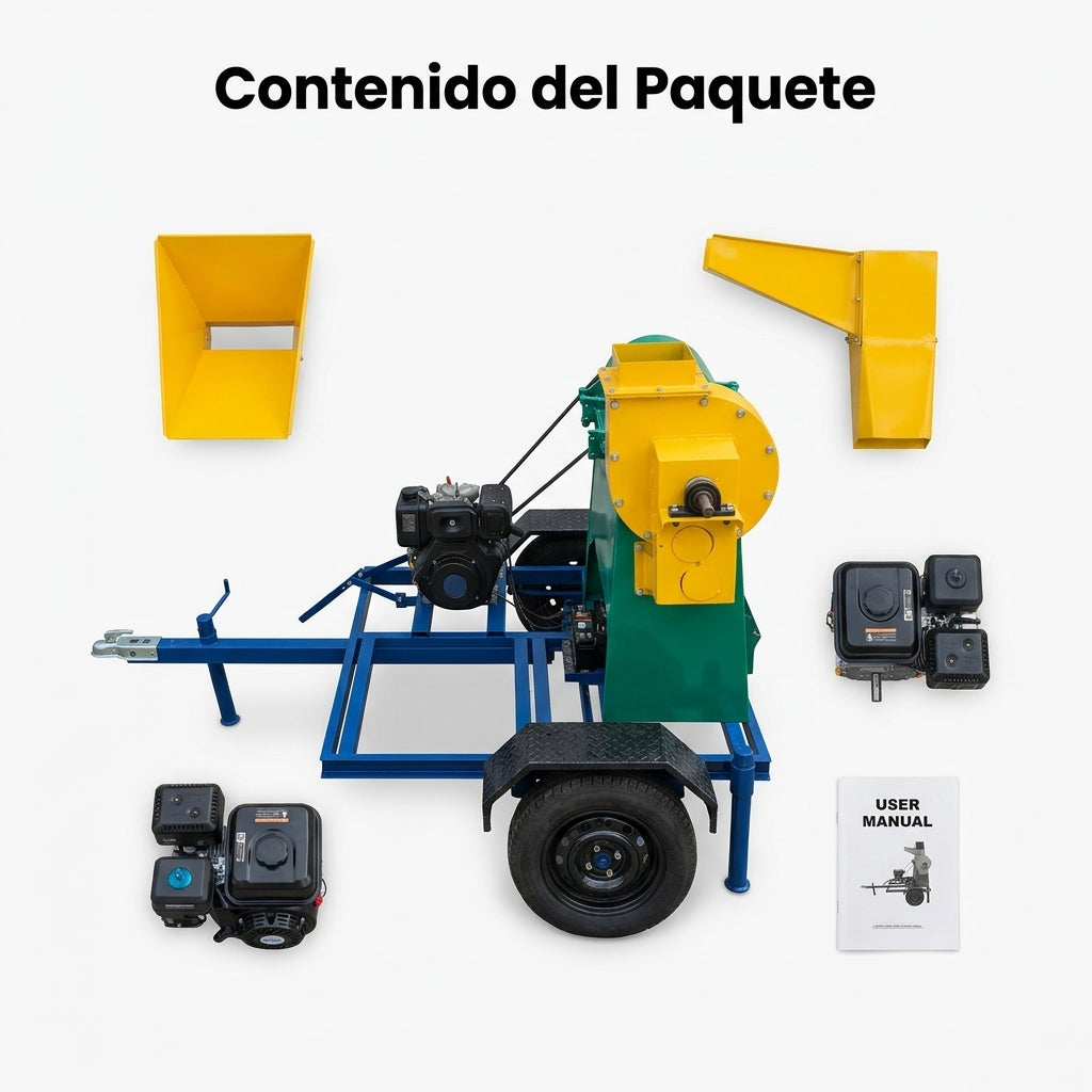 Industrial maize sheller with trailer — Contenido del Paquete - Vista Aerea | Generated by Modelize
