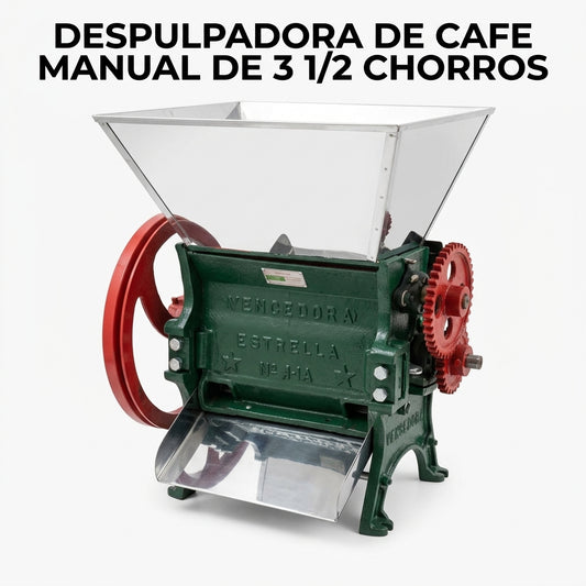 Manual coffee pulper machine — Portada Principal - Estudio Blanco | Generated by Modelize