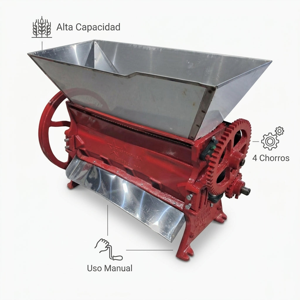 Manual coffee depulper — Infografia de Caracteristicas | Generated by Modelize