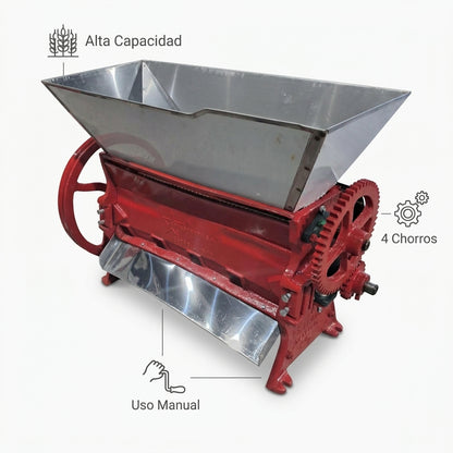 Manual coffee depulper — Infografia de Caracteristicas | Generated by Modelize