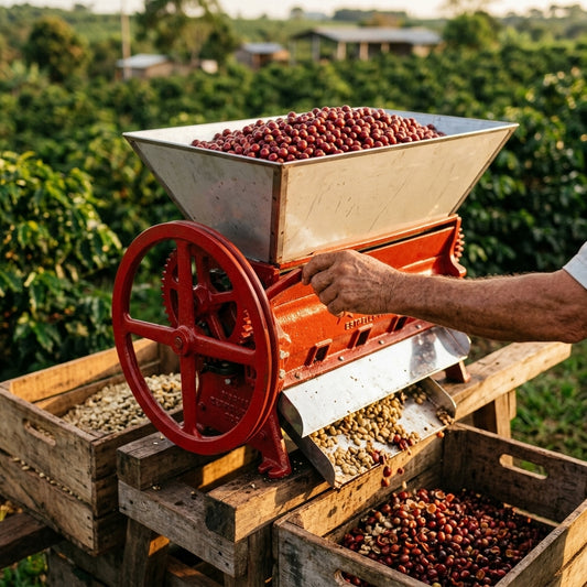 Manual coffee pulping machine — Estilo de Vida - Producto en Uso | Generated by Modelize