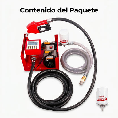 110V Fuel Dispenser Kit — Contenido del Paquete - Vista Aerea | Generated by Modelize