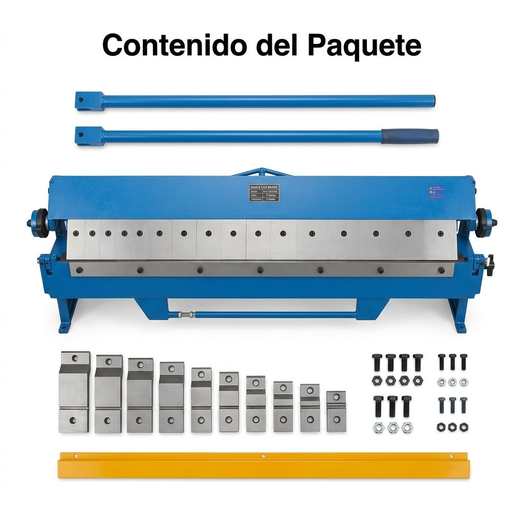 Sheet metal brake (pan and box brake) — Contenido del Paquete - Vista Aerea | Generated by Modelize