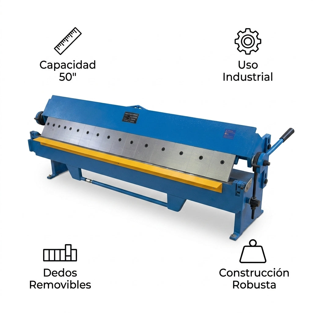 Pan and box brake / Sheet metal folder — Infografia de Caracteristicas | Generated by Modelize