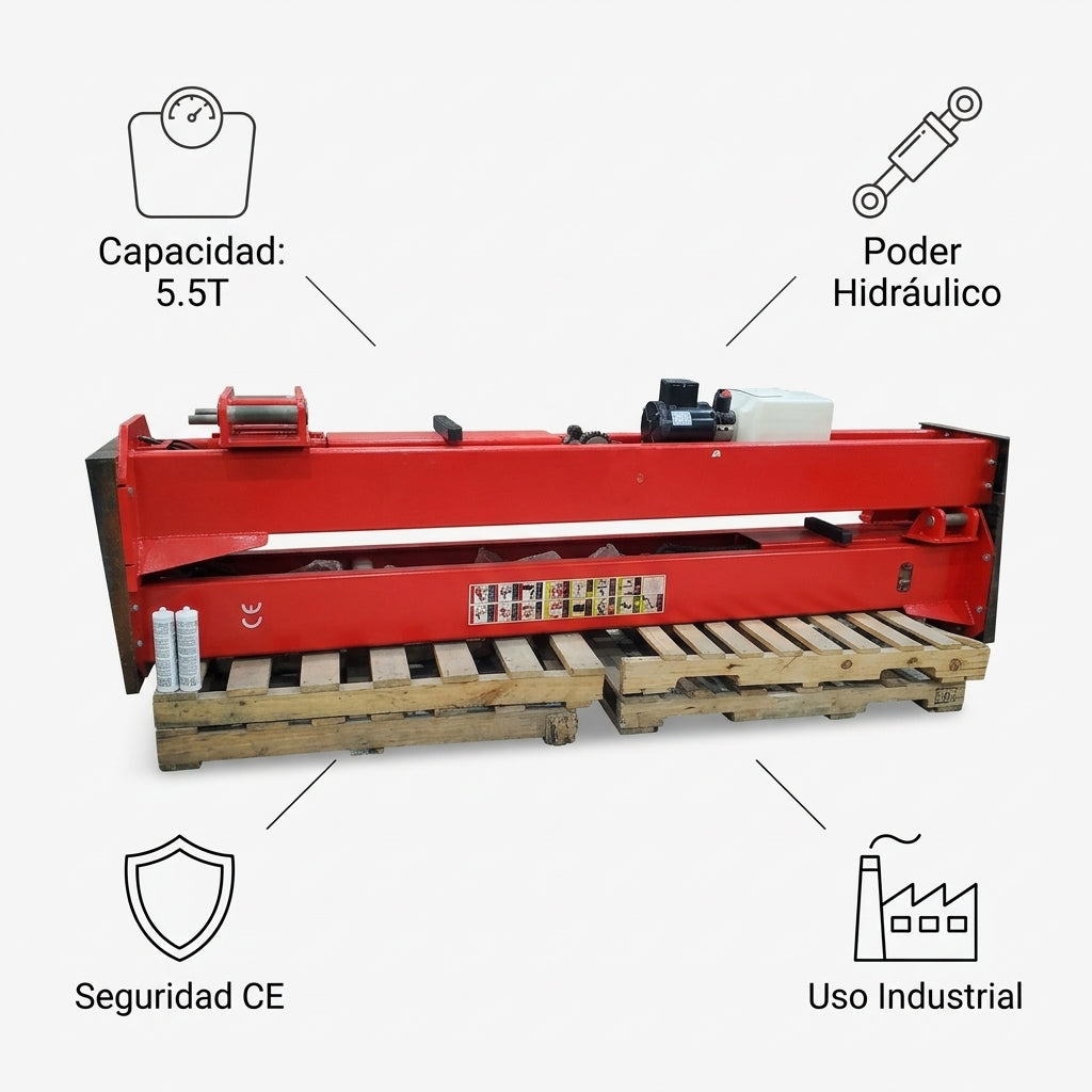 Heavy-duty vehicle lift — Infografia de Caracteristicas | Generated by Modelize