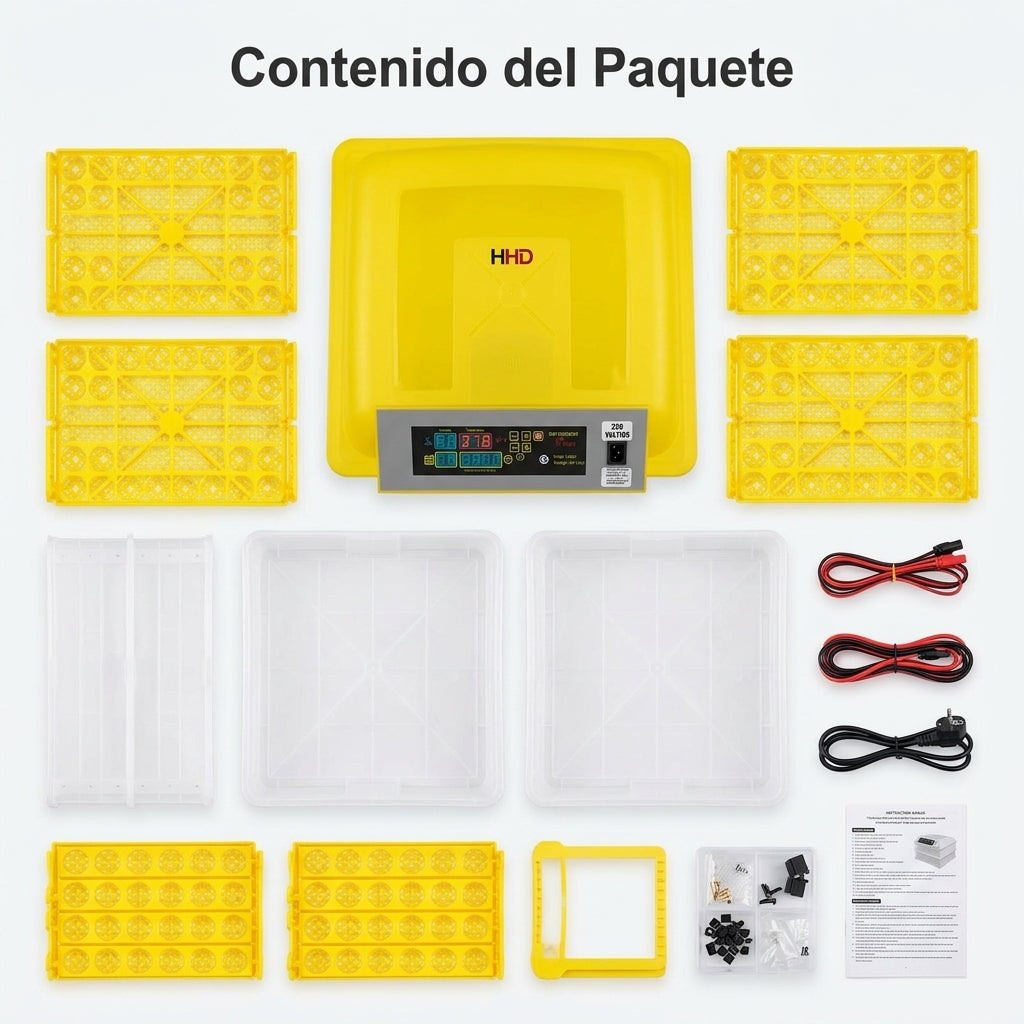 Egg Incubator — Contenido del Paquete - Vista Aerea | Generated by Modelize