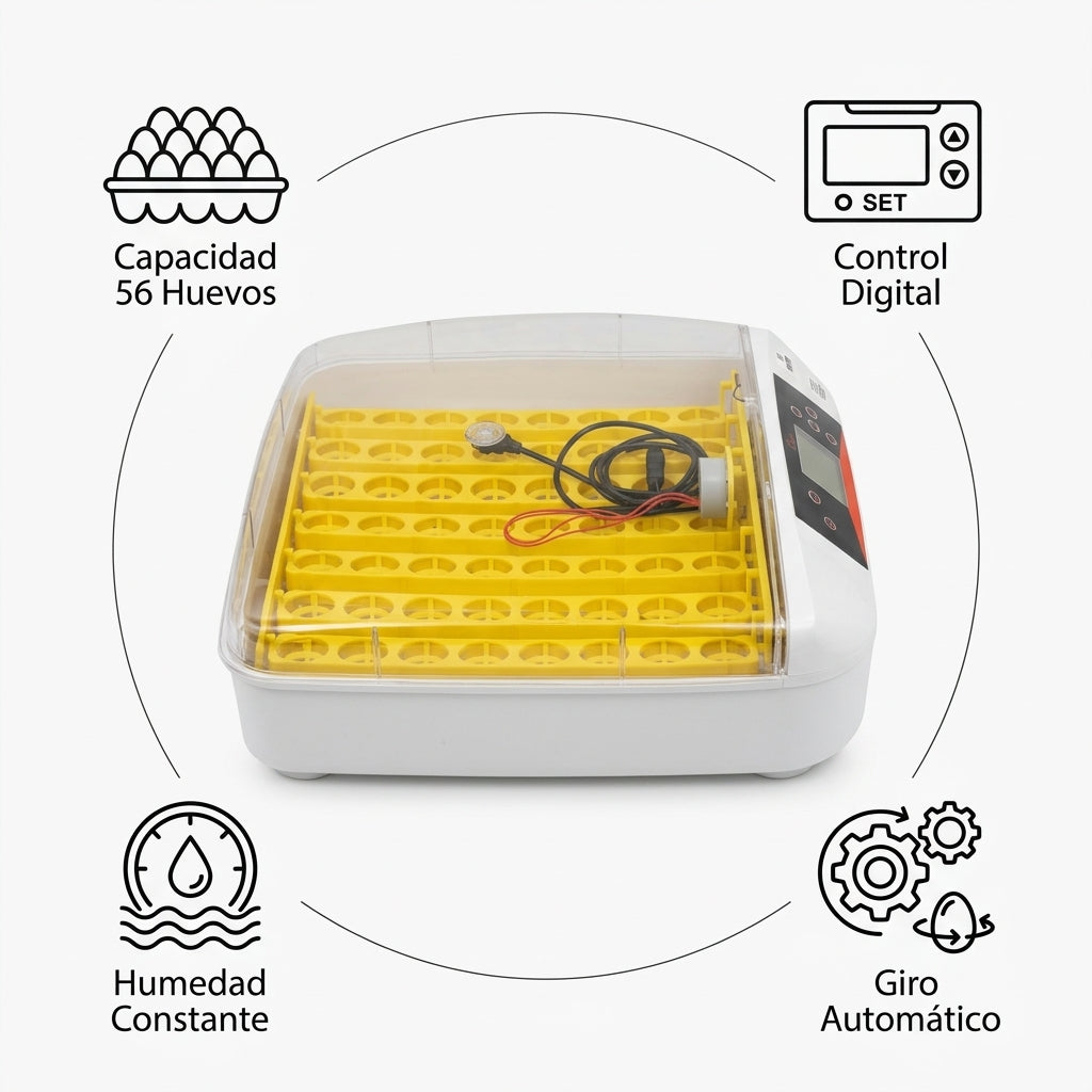 Egg Incubator — Infografia de Caracteristicas | Generated by Modelize