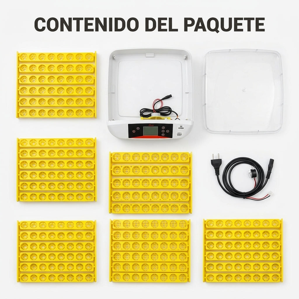 Automatic egg incubator — Contenido del Paquete - Vista Aerea | Generated by Modelize