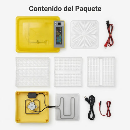 Automatic egg incubator — Contenido del Paquete - Vista Aerea | Generated by Modelize