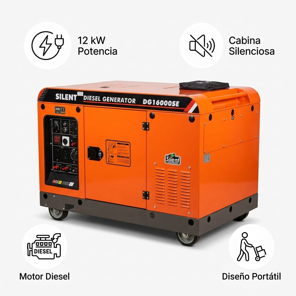Industrial Diesel Generator — Infografia de Caracteristicas | Generated by Modelize