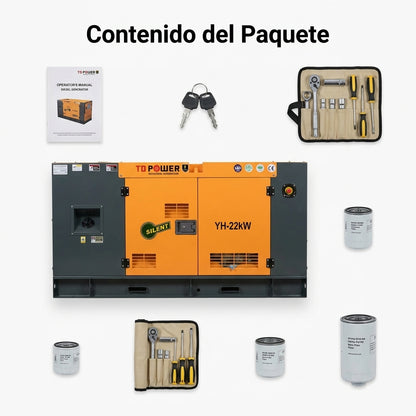 Industrial Diesel Generator — Contenido del Paquete - Vista Aerea | Generated by Modelize