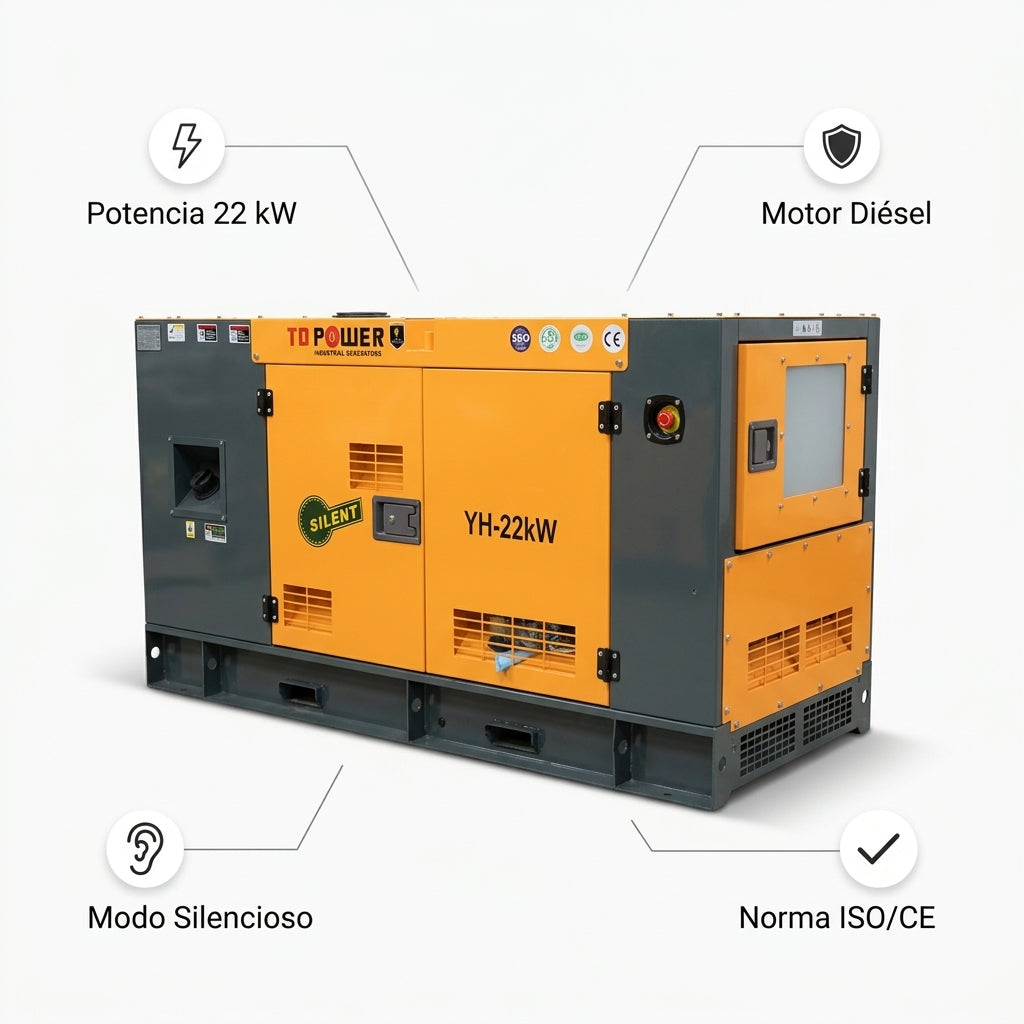 Industrial Diesel Generator — Infografia de Caracteristicas | Generated by Modelize
