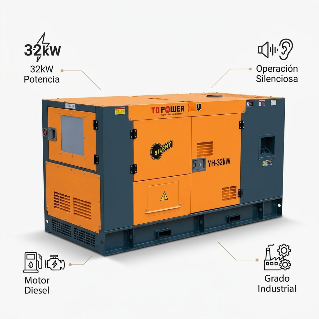 Industrial Diesel Generator — Infografia de Caracteristicas | Generated by Modelize