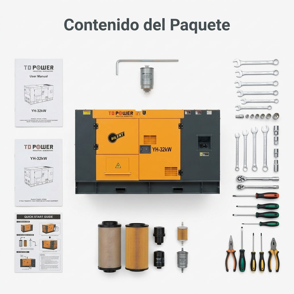 Industrial Diesel Generator — Contenido del Paquete - Vista Aerea | Generated by Modelize