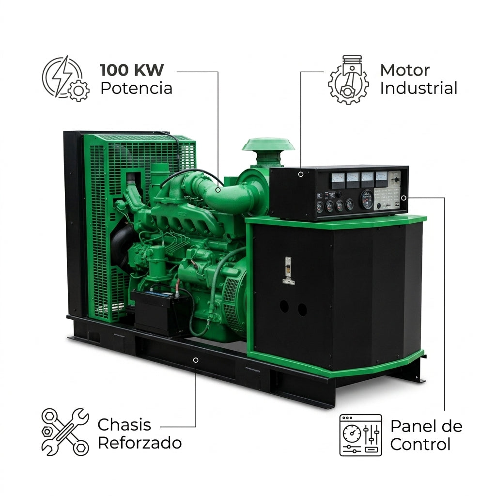 Industrial diesel generator — Infografia de Caracteristicas | Generated by Modelize
