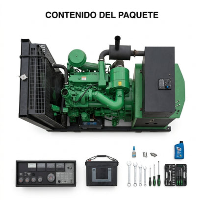 Industrial Electric Generator — Contenido del Paquete - Vista Aerea | Generated by Modelize