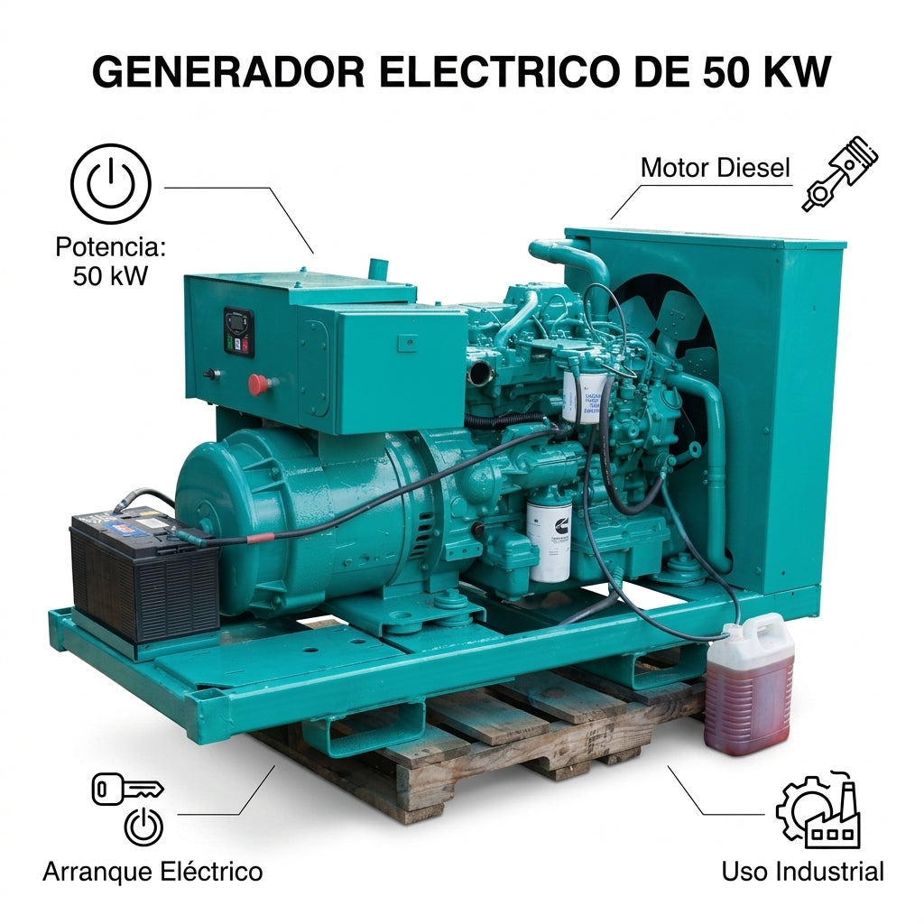 Industrial Diesel Generator — Infografia de Caracteristicas | Generated by Modelize