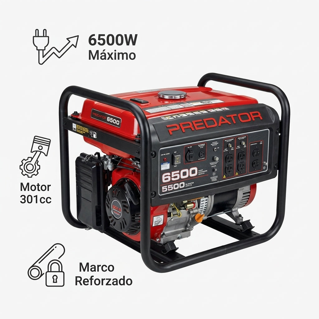 Portable Gasoline Generator — Infografia de Caracteristicas | Generated by Modelize