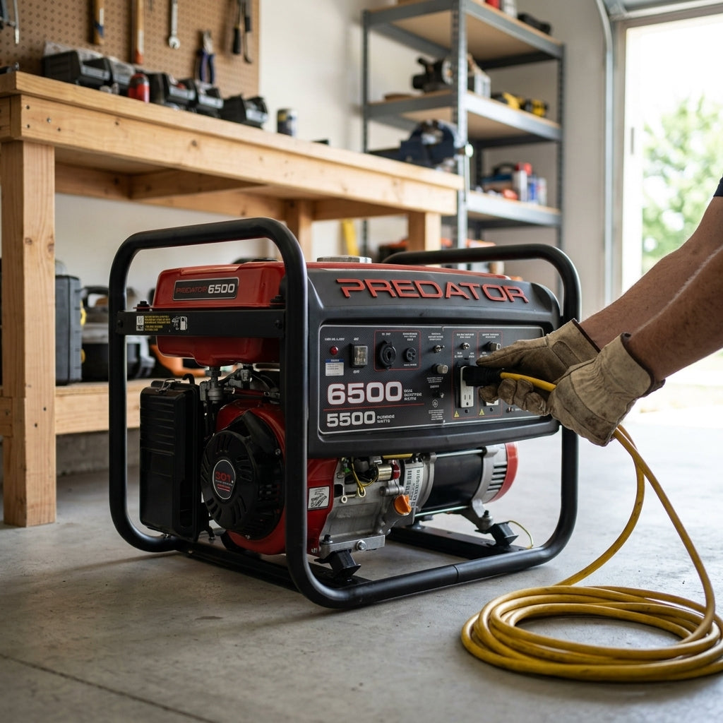 Portable Gasoline Generator — Estilo de Vida - Producto en Uso | Generated by Modelize