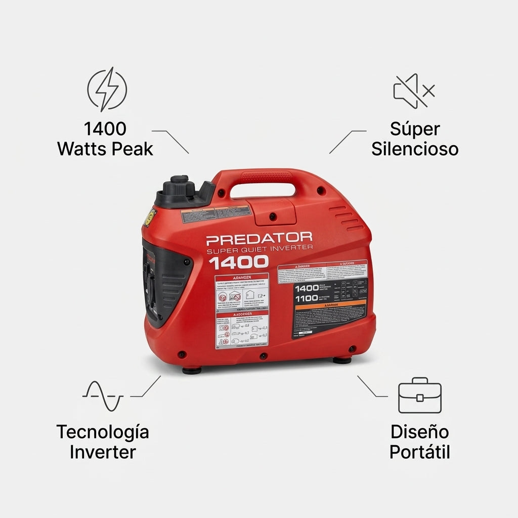 Portable Inverter Generator — Infografia de Caracteristicas | Generated by Modelize