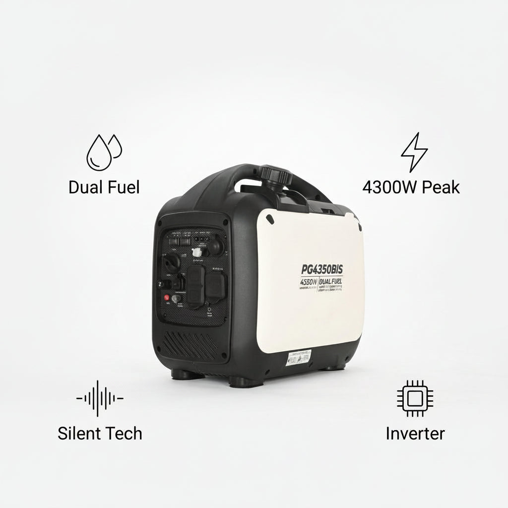 Portable Inverter Generator — Infografia de Caracteristicas | Generated by Modelize