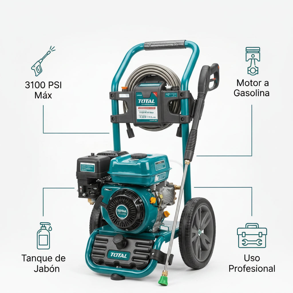 Gasoline pressure washer — Infografia de Caracteristicas | Generated by Modelize