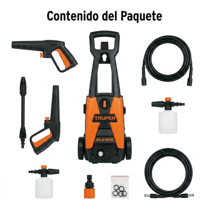 Electric pressure washer — Contenido del Paquete - Vista Aerea | Generated by Modelize