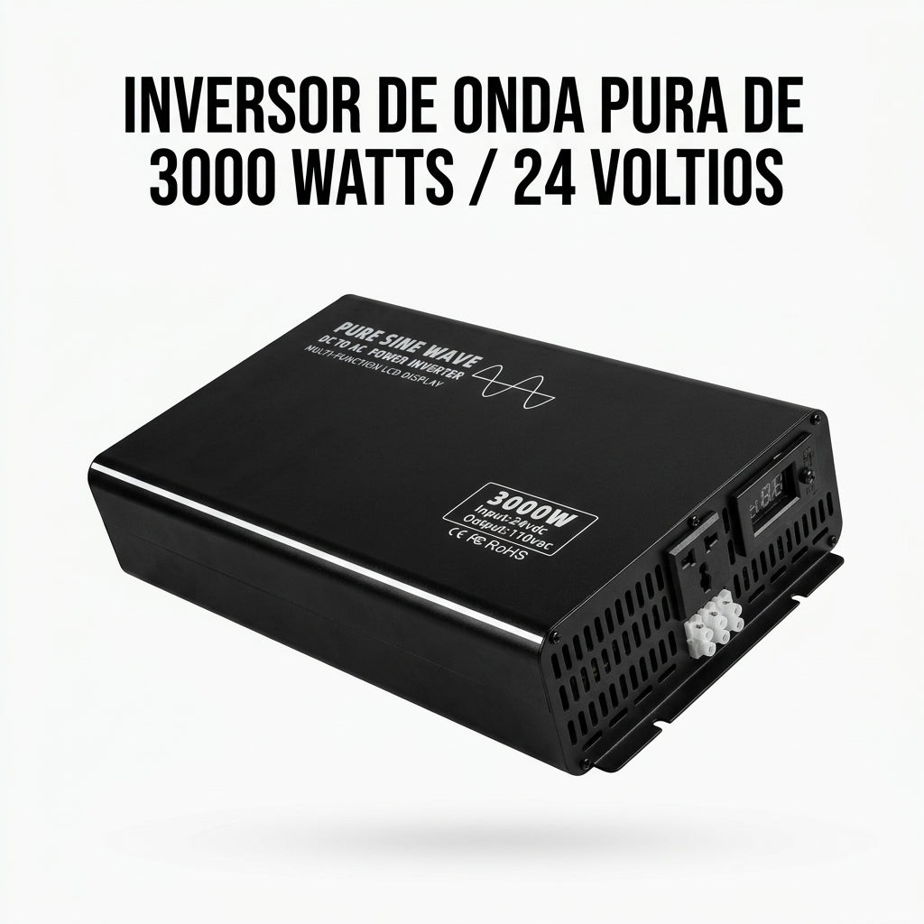 Pure Sine Wave Power Inverter — Portada Principal - Estudio Blanco | Generated by Modelize