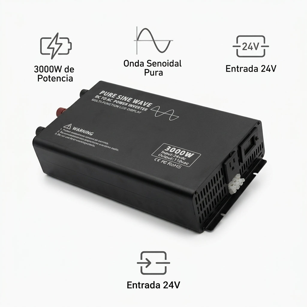 Pure Sine Wave Power Inverter — Infografia de Caracteristicas | Generated by Modelize