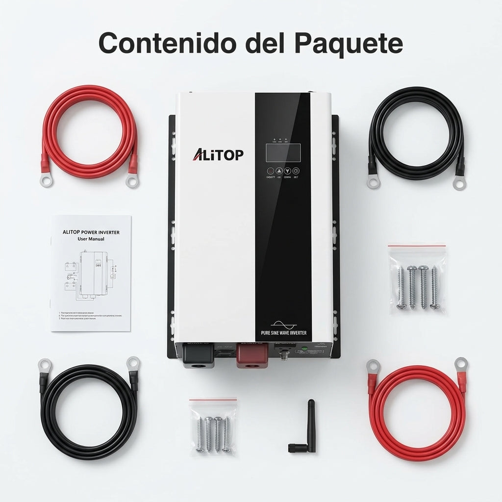 Power Inverter — Contenido del Paquete - Vista Aerea | Generated by Modelize