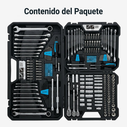 200-piece mechanic's tool set — Contenido del Paquete - Vista Aerea | Generated by Modelize