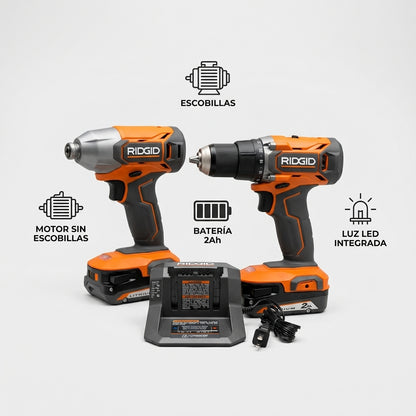 Cordless drill and impact driver combo kit — Infografia de Caracteristicas | Generated by Modelize