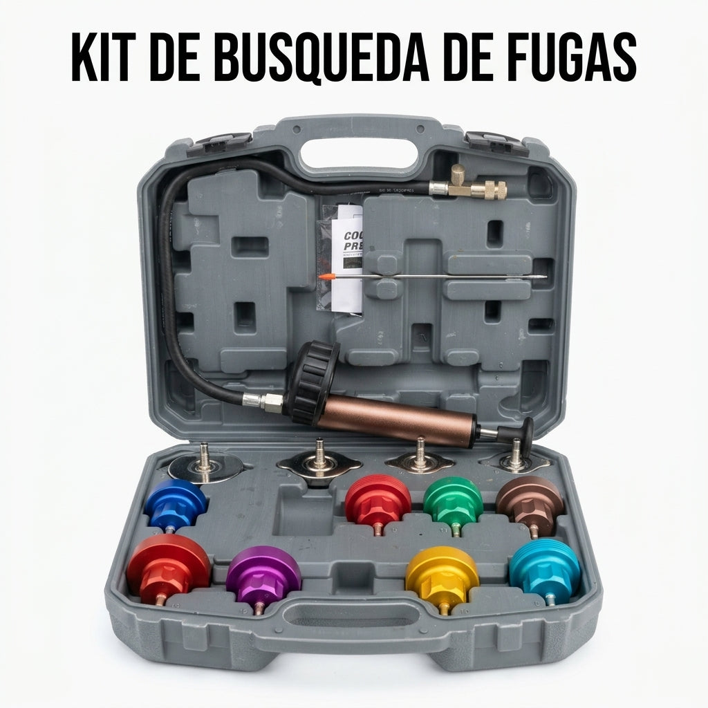 Automotive cooling system leak detection kit — Portada Principal - Estudio Blanco | Generated by Modelize