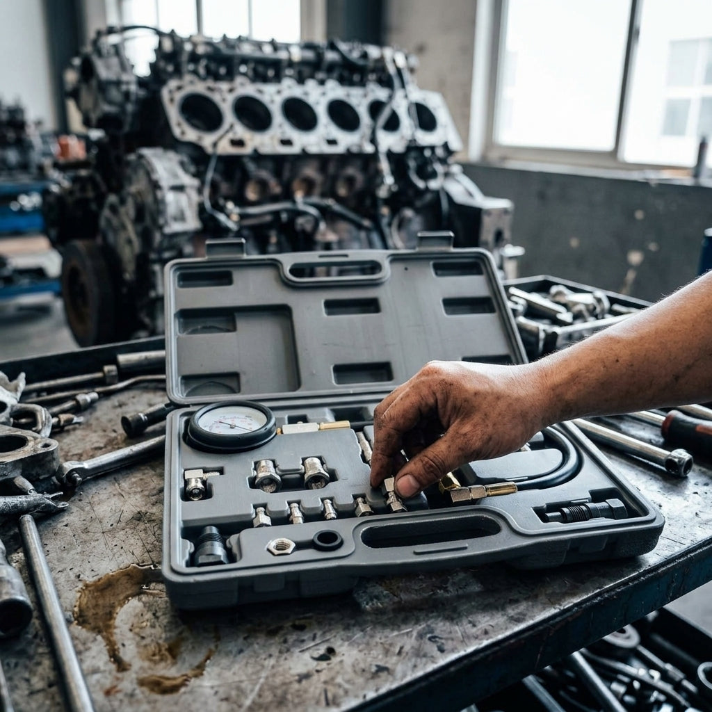 Diesel engine compression tester kit — Estilo de Vida - Producto en Uso | Generated by Modelize