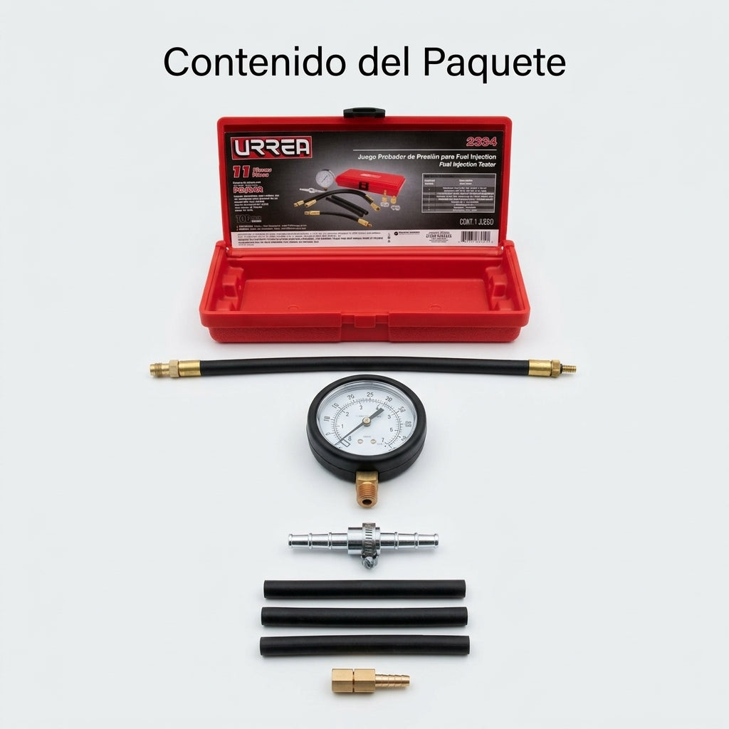 Fuel injection and compression testing kit — Contenido del Paquete - Vista Aerea | Generated by Modelize