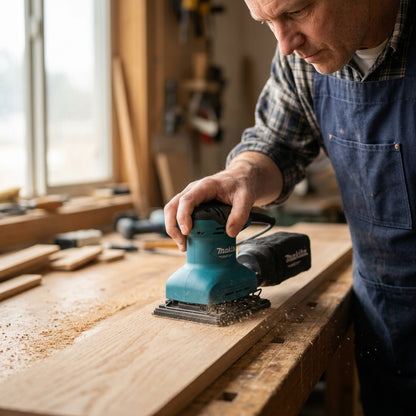 Square palm sander — Estilo de Vida - Producto en Uso | Generated by Modelize