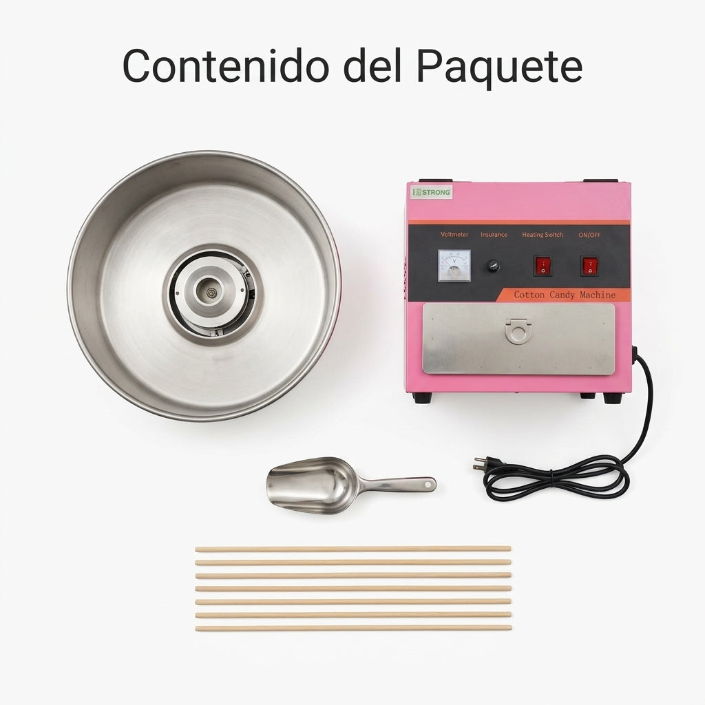 Cotton candy machine — Contenido del Paquete - Vista Aerea | Generated by Modelize