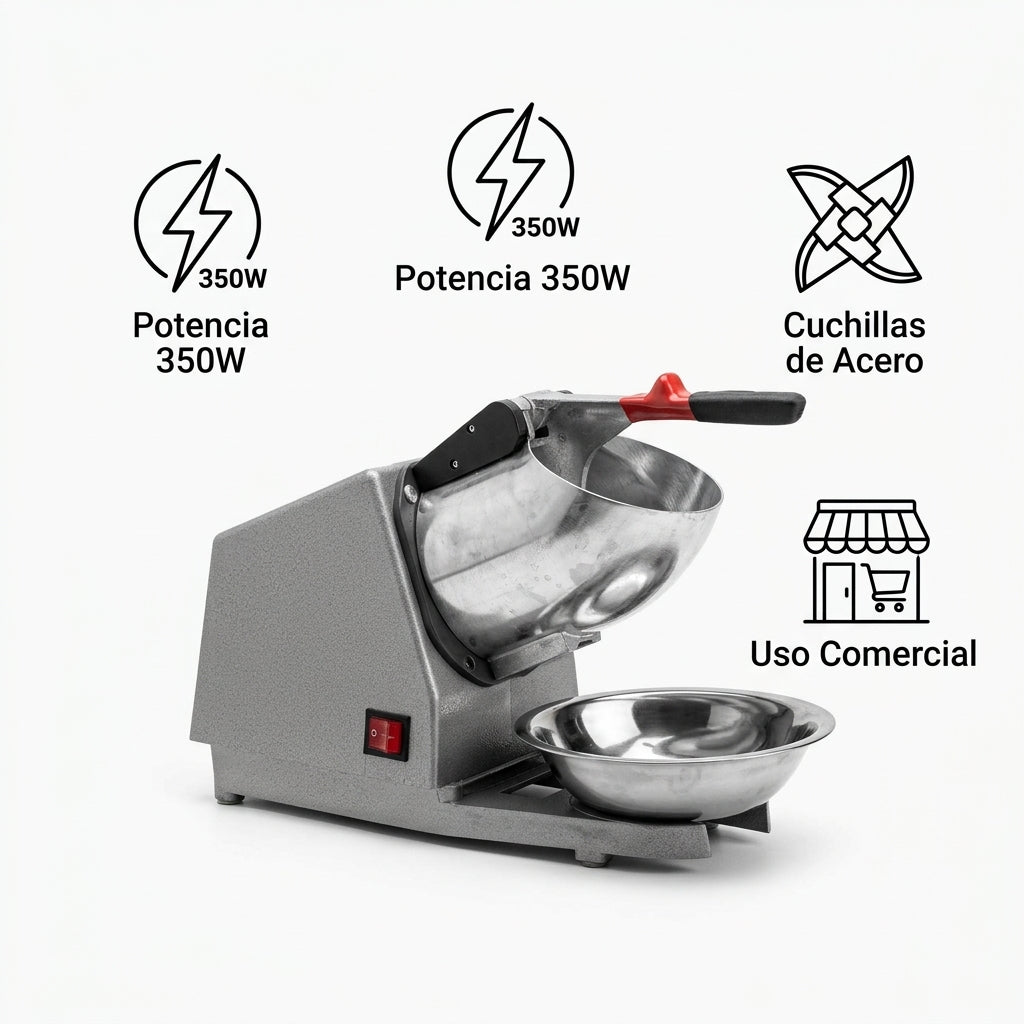 Electric Ice Crusher — Infografia de Caracteristicas | Generated by Modelize