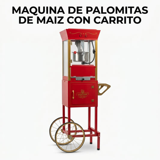 Vintage-style popcorn machine with cart — Portada Principal - Estudio Blanco | Generated by Modelize
