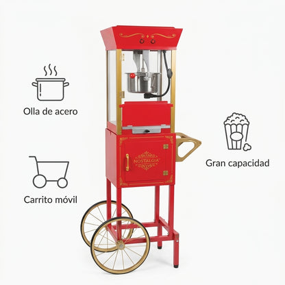 Popcorn machine with cart — Infografia de Caracteristicas | Generated by Modelize