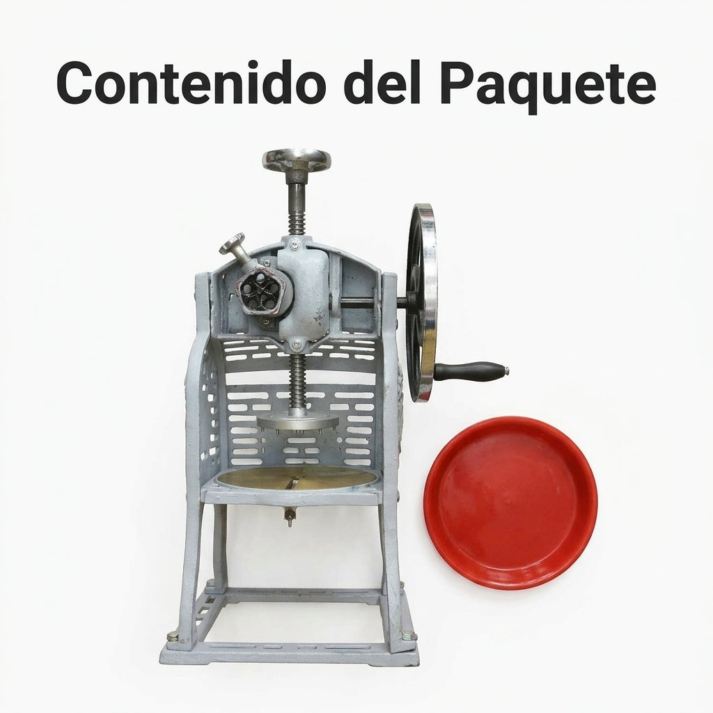 Manual ice shaver — Contenido del Paquete - Vista Aerea | Generated by Modelize