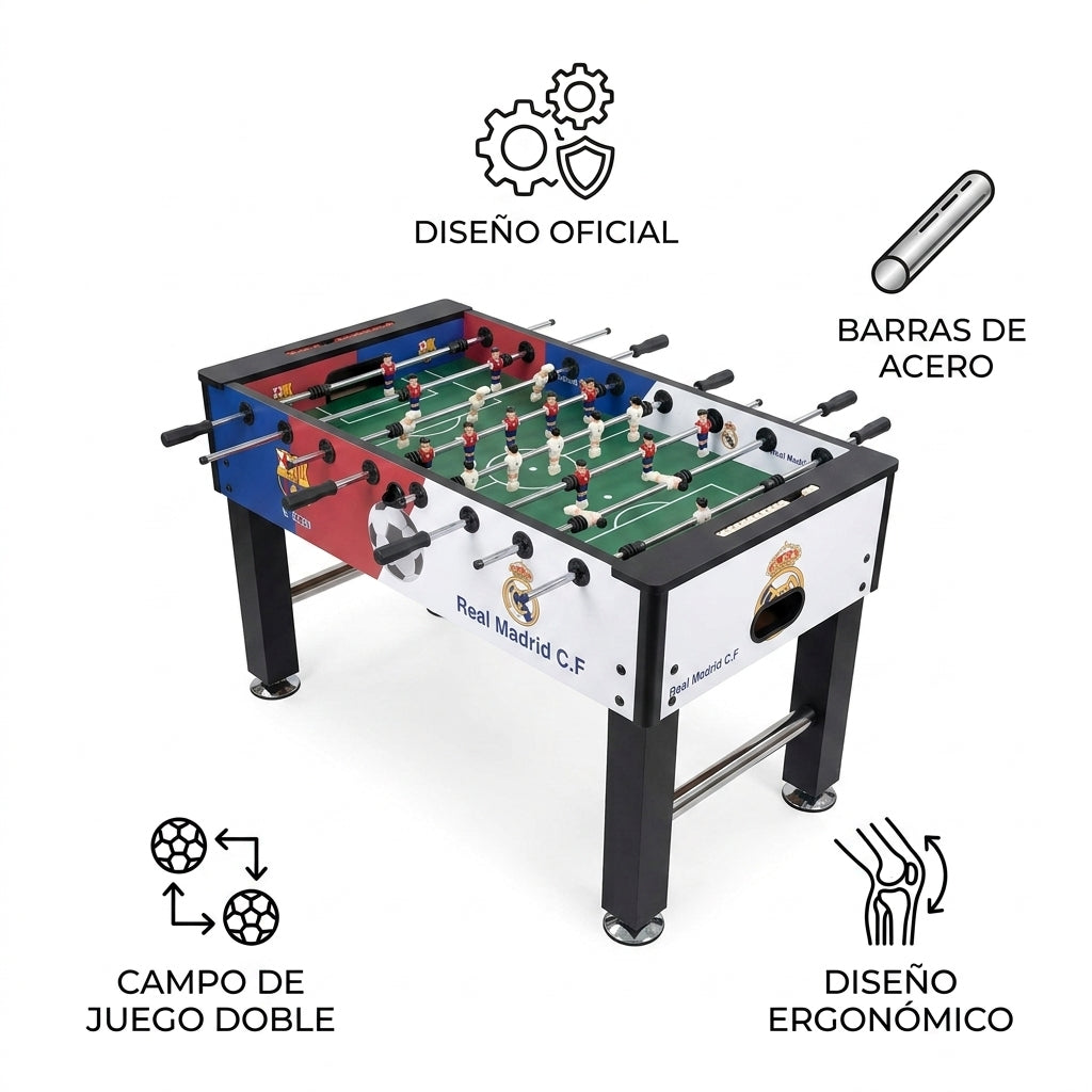 Foosball Table — Infografia de Caracteristicas | Generated by Modelize