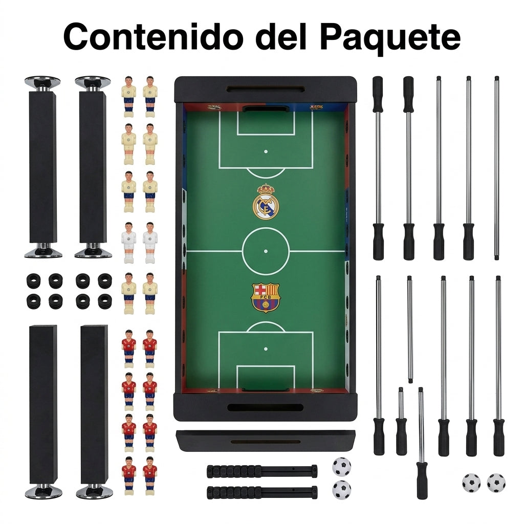 Foosball Table — Contenido del Paquete - Vista Aerea | Generated by Modelize