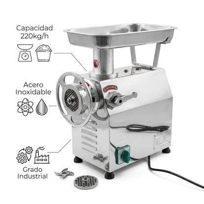 Commercial meat grinder — Infografia de Caracteristicas | Generated by Modelize