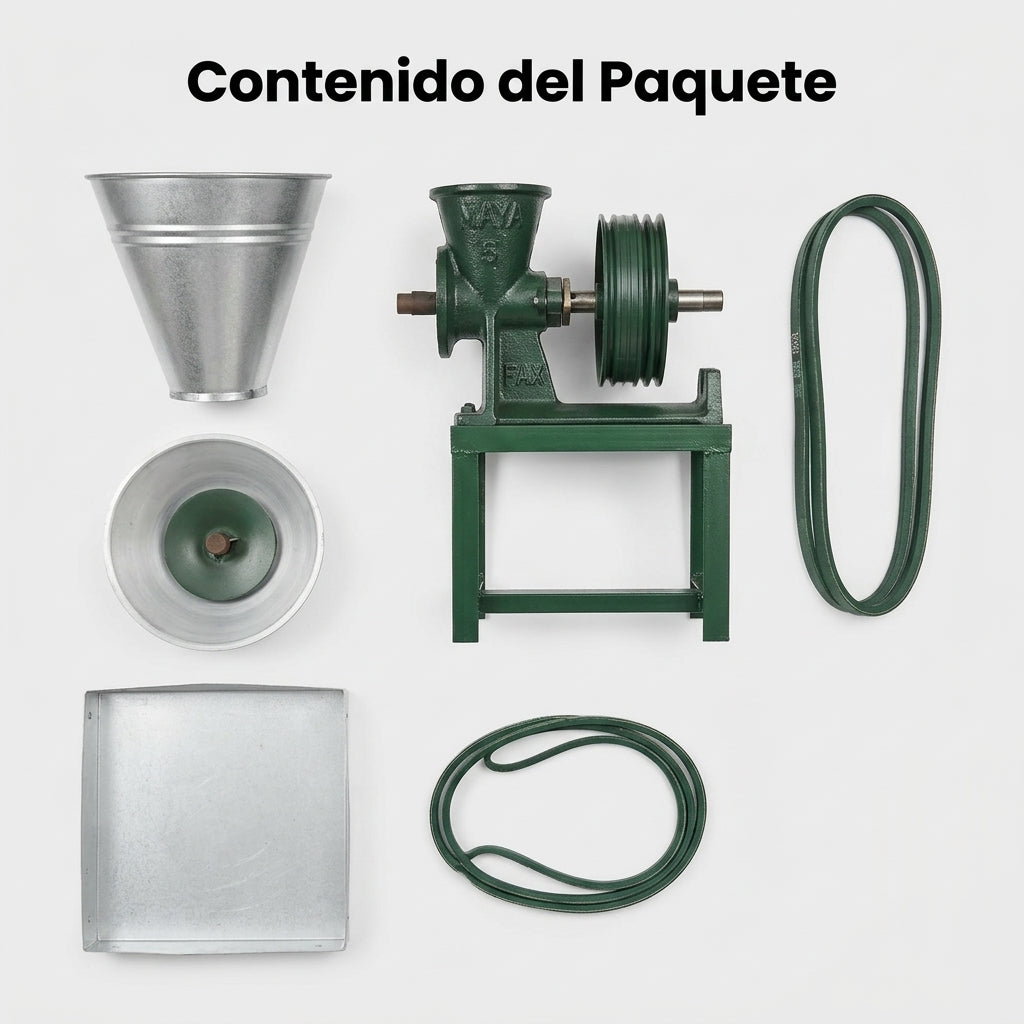 Industrial electric grain mill — Contenido del Paquete - Vista Aerea | Generated by Modelize