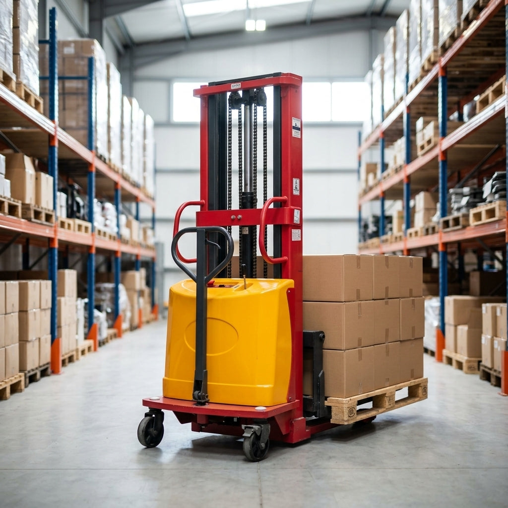 Electric Pallet Stacker — Estilo de Vida - Producto en Uso | Generated by Modelize