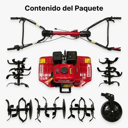 Gasoline Motor Cultivator — Contenido del Paquete - Vista Aerea | Generated by Modelize