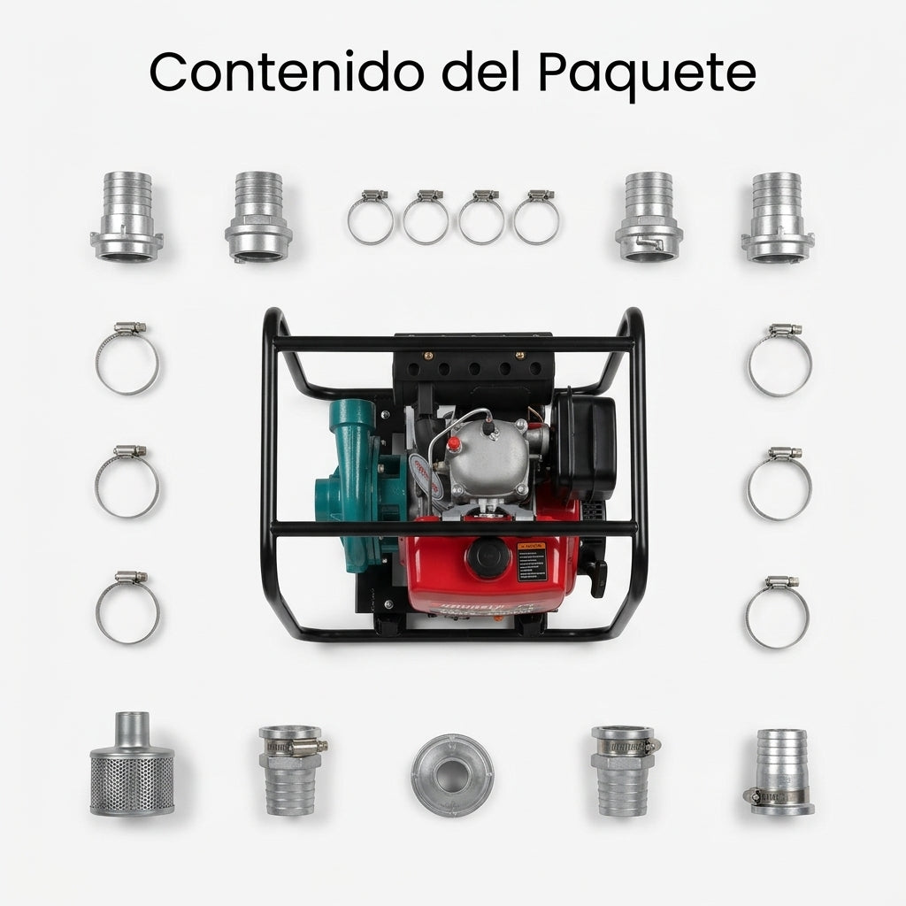 Diesel water pressure pump — Contenido del Paquete - Vista Aerea | Generated by Modelize