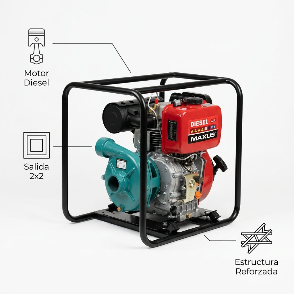 Diesel Water Pressure Pump — Infografia de Caracteristicas | Generated by Modelize